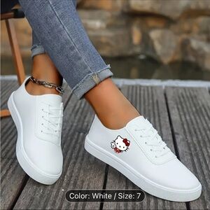 New Sanrio Hello Kitty White Athletic Shoes Minimalist Design
